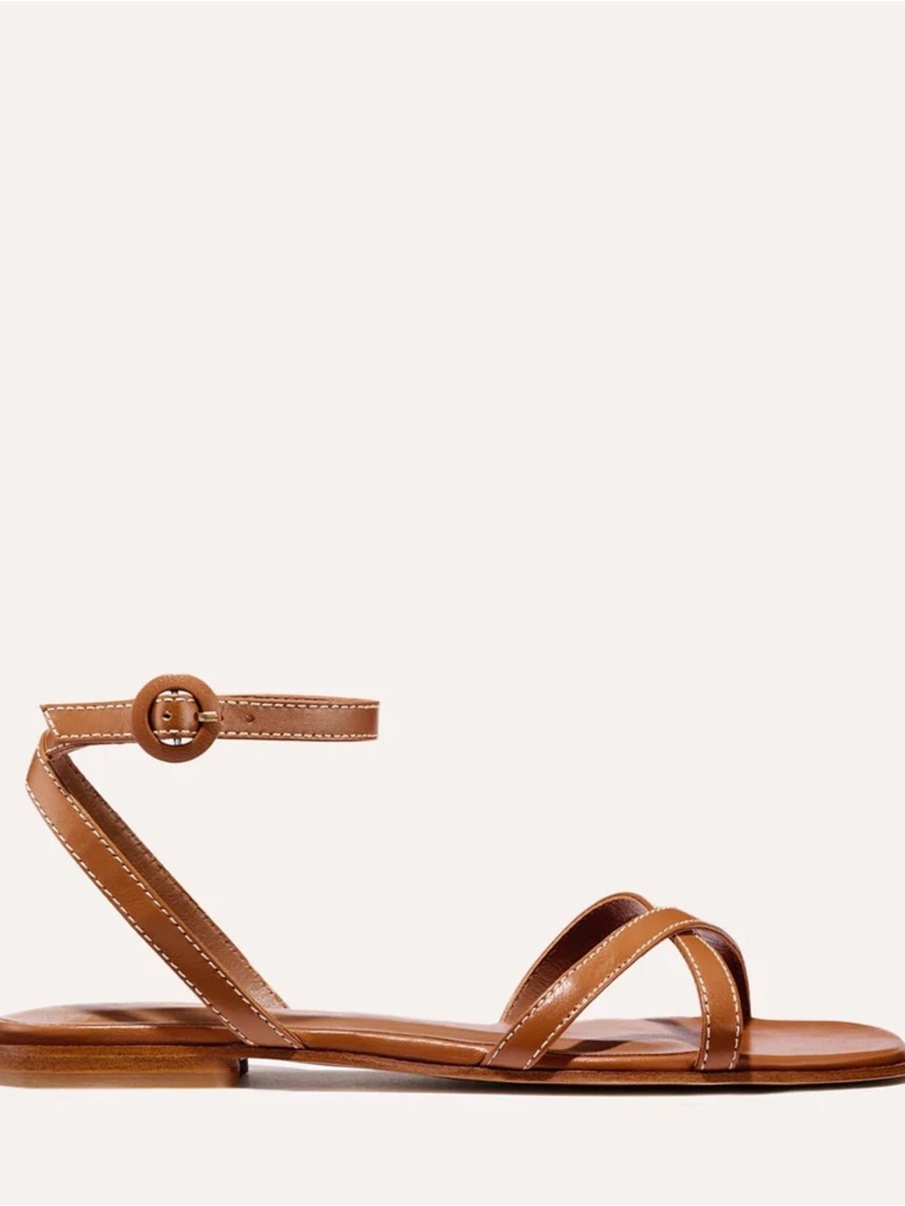 Margaux Tan Leather Strappy Ankle-Wrap Sandals - Picture 2 of 14